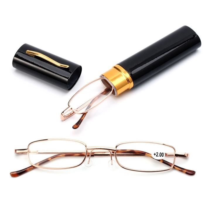 Inlefen Lot De 2 Mini Lunettes De Lecture Pliables - Style Rétro Ronde à Ressort - +1.5 +2.0 +2.5 - Ultra Légères Et Compactes