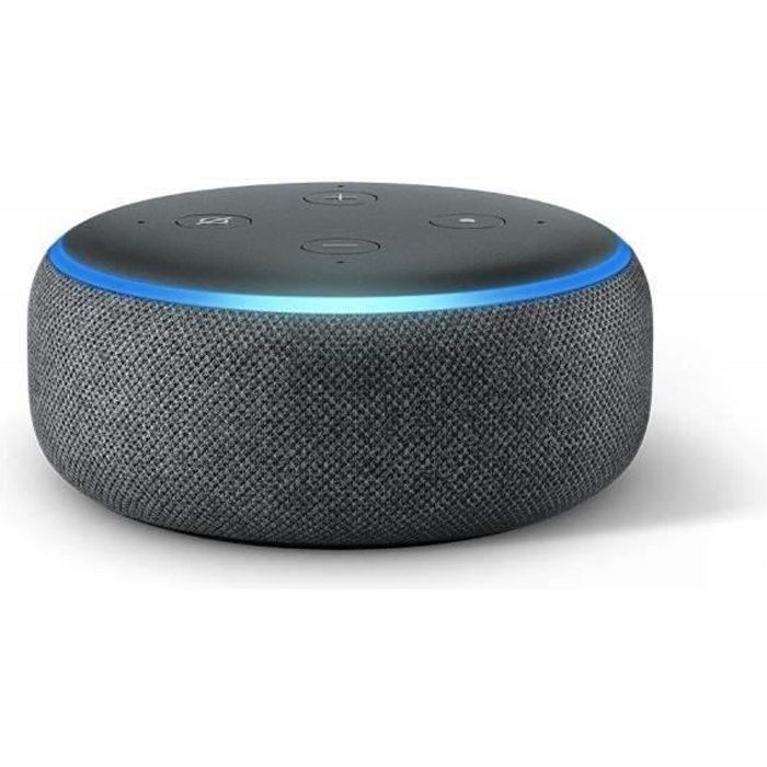 Amazon Echo Dot (3ème génération), Enceinte connectée avec Alexa, Tissu  anthracite - Cdiscount TV Son Photo