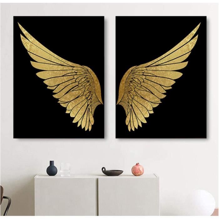 Toile Art Peinture Golden Wings Wall Art Photos Affiches et Impressions