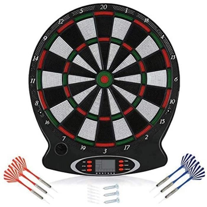 Jeu De Fléchettes électronique Avec écran LCD - Évaluation Automatique Des Scores, Cible 26 X 20 Cm, Fonctionne Sur 3 Piles AA