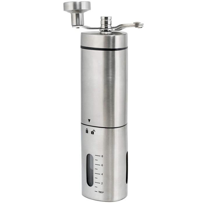 Moulin à Café Manuel Yuhtech – 40 Niveaux De Mouture, Lames Coniques Inox, Bac Verre, Portable (325 G)