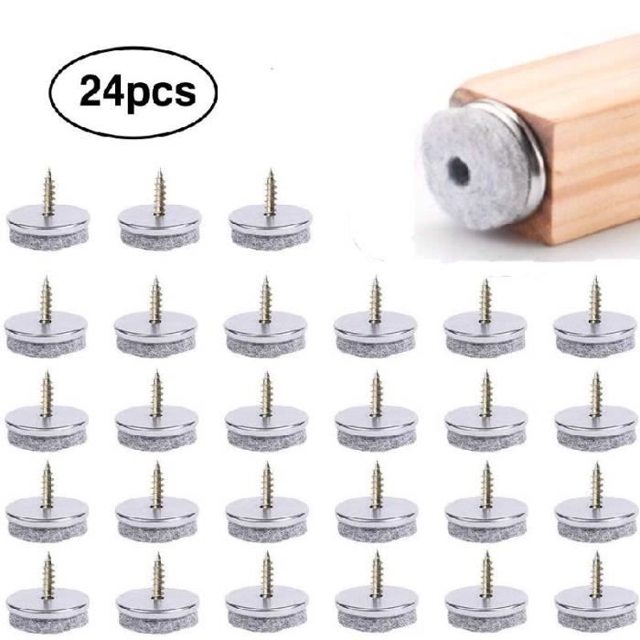 MEUBLE PIED CLOU Protect Visser 22mm Dia Blanc Chaise Jambe Bois 10Pcs