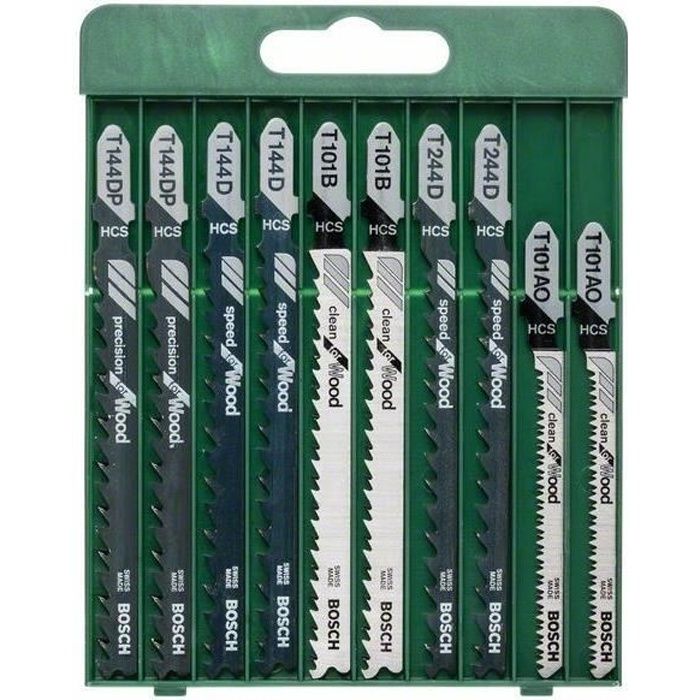 Set de 10 lames scie sauteuse BOSCH HSS bimétal Manche en U & Decker - vue 6