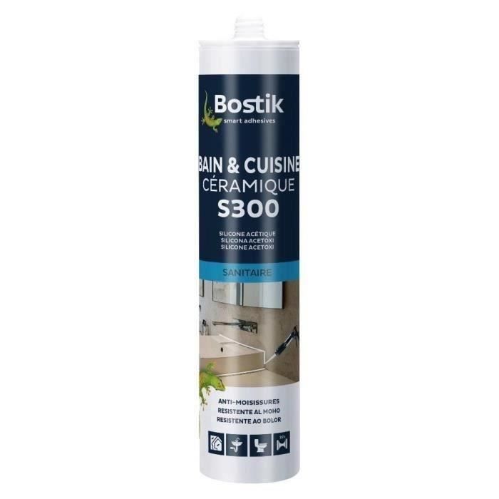 Mastic d'Etanchéité Bâtiment en Silicone BOSTIK S350 - Intérieur / Extérieur - Translucide - Cartouc