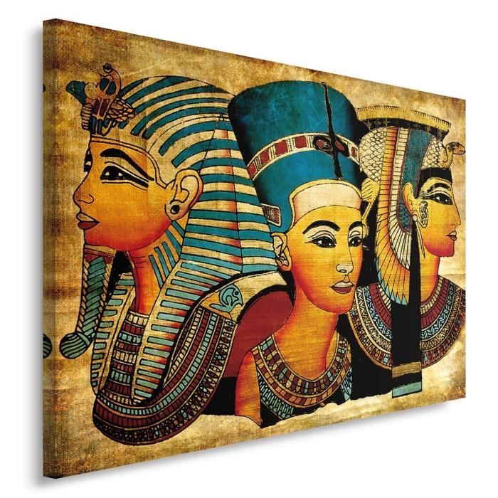 Tableau Deco Mural Imprime 60x80 Culture Ancienne Egypte Jaune Bleu Orange Cdiscount Maison