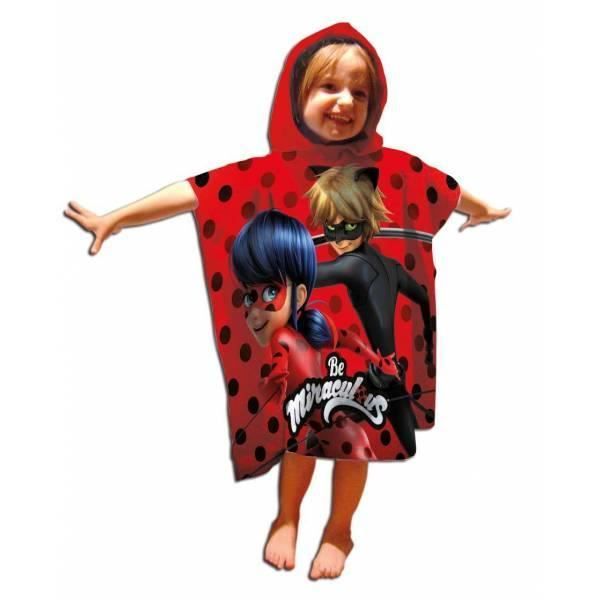 Poncho de bain capuche CDUBLANC Miraculous Rouge 55 x
