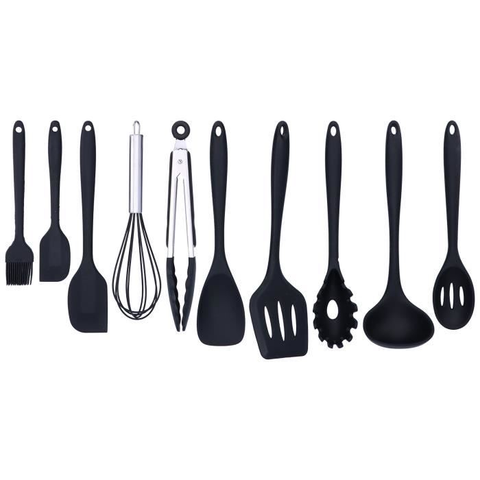 Ustensiles de cuisson 10pcs Ustensiles de Cuisine en Silicone Spatule