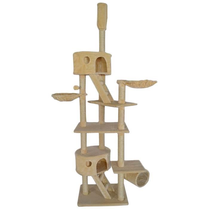 Dibea Arbre A Chat Avec Griffoir Centre D Activites Beige 240 260 Cm Kb Cdiscount Animalerie