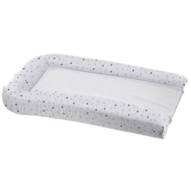 Matelas à langer avec éponges amovibles - blanc / gris - 42 x 70 cm