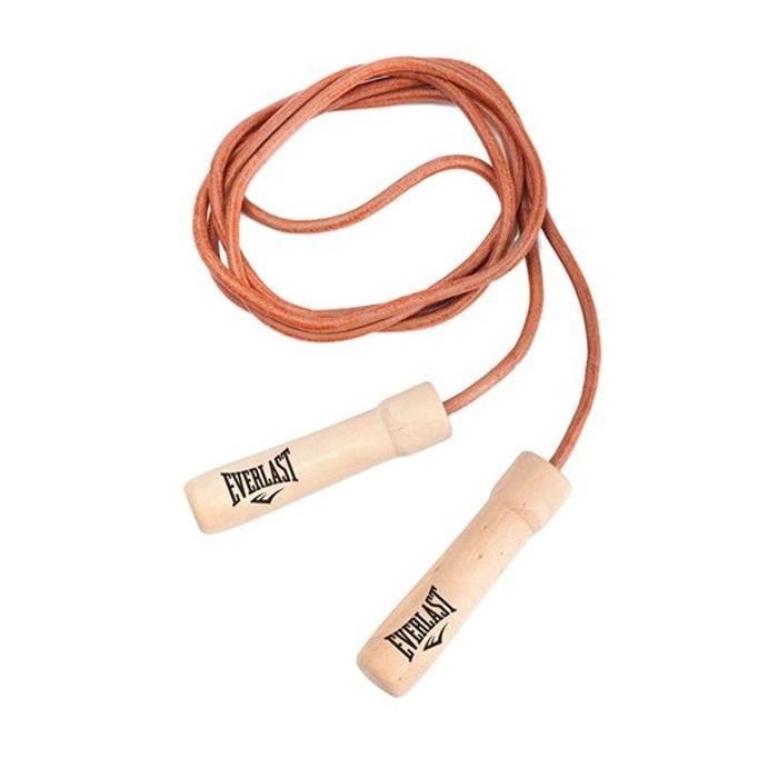entra/înement fitness Sporteq/® Corde /à sauter r/églable en cuir 2,7 m pour exercices a/érobic de vitesse