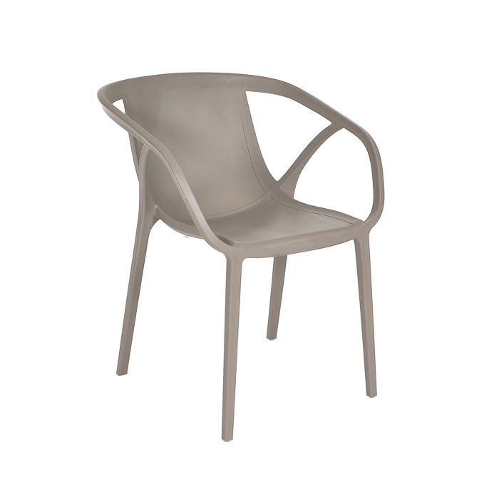 fauteuil de jardin empilable - ezpeleta - hop - taupe - design - polypropylène renforcé avec fibre de verre