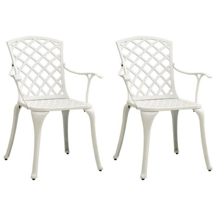 chaises de jardin - famirosa - aluminium coulé - blanc - contemporain - meuble de jardin