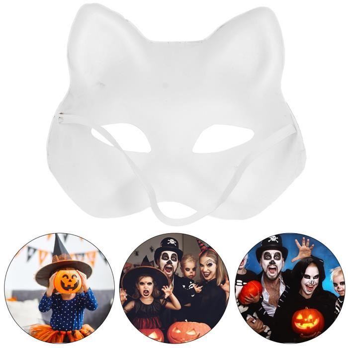 6 Pcs Masque Peint À La Main Manquer Masques De Mascarade Non Peints Blanc Fête