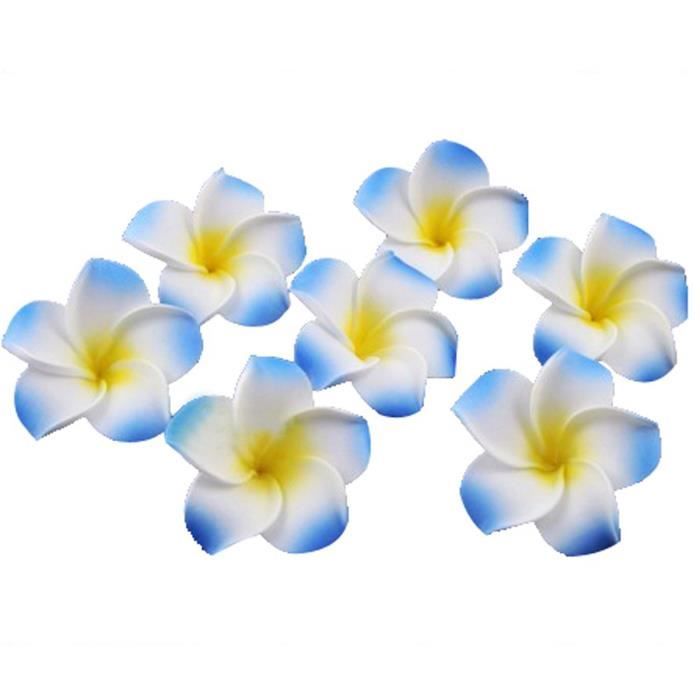 Dehumi 100 PièCes SéRies Mousse Blanche Frangipanier HawaïEn Artificiel Plumeria PéTales Casquette Chapeau de Cheveux Couronne Bricolage DéCoration de