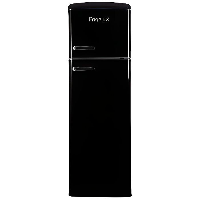 Réfrigérateur combiné - FRIGELUX - RFDP246RNA++ - Volume 246L - Design vintage - Froid statique - Noir