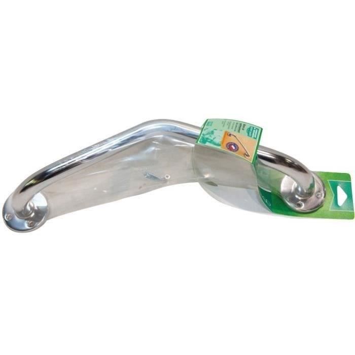 Barre d'appui coudée - GODONNIER - Tube en laiton - L:45cm - Chromé