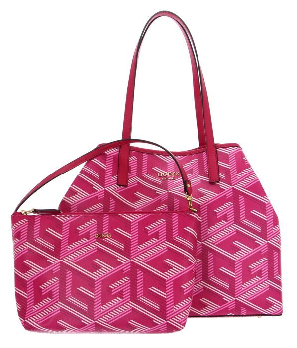 GUESS Sac à épaule rouge rose pour femme Vikky Large Tote