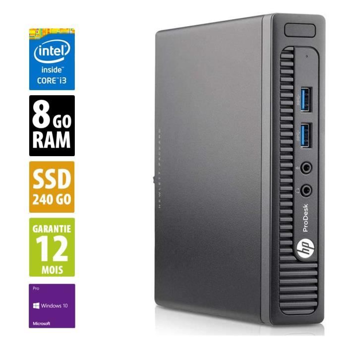 HP ProDesk 400 G1 USFF- Core i3-4160T 8Go RAM 240Go SSD W10P