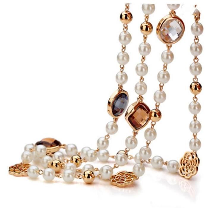 1pc long gland collier perles perles perles perles perles élégantes caau bijoux élégants femmes occasionnelles usure