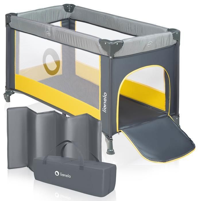 lionelo lit parapluie bebe stefi pliable avec systeme lockguard jaune cdiscount puericulture eveil bebe