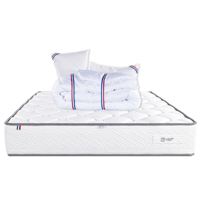 Matelas 140x200 cmIris20 cmmémoire de formefermeface été/hiver + 2 oreillers + couette