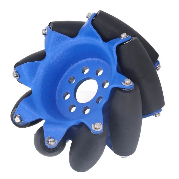 Roue Omnidirectionnelle Double 38 Mm – Alliage Aluminium – 8 Rouleaux PU – Moyeu Métallique – Pour Robot/cart