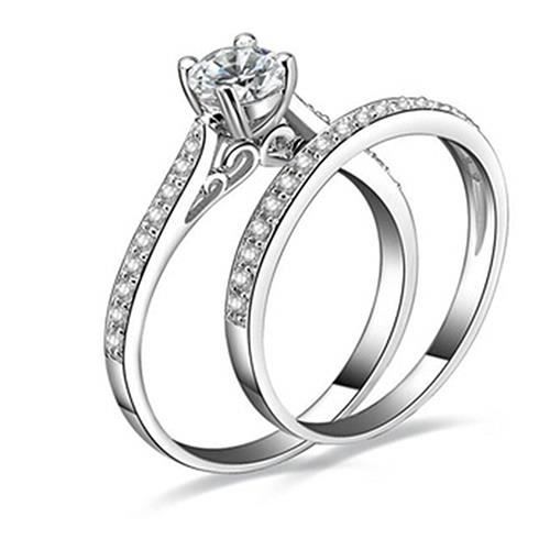 Fashion Femmes 925 Argent Coloré Strass de Mariage Bague Fiançailles Taille 6-10