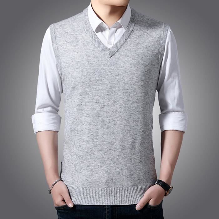 Gilet gris clair homme top
