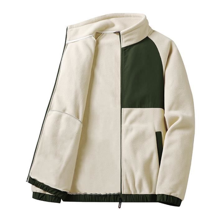 Veste Polaire Homme Marque Hiver Col Montant Fermeture