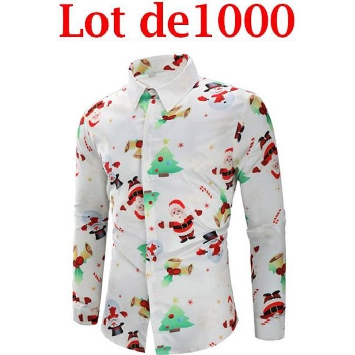 Chemise motif best sale noel homme