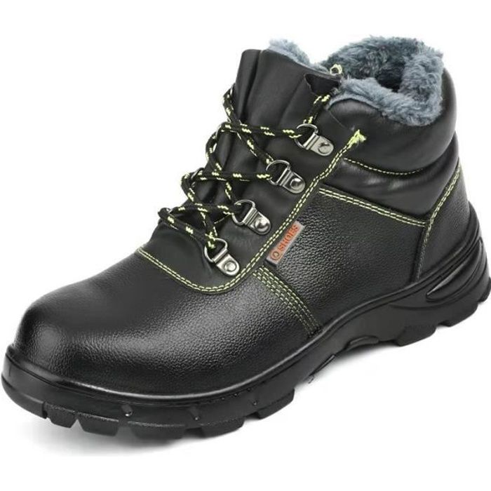Chaussures De Sécurité Hiver Hommes Femmes - Bottines Montantes Antidérapantes Embout Acier Doublées Chaudes 37-45 EU