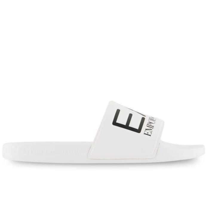 EA7 EA7 Logo Slides Claquette pour Homme Blanc 7X000108AF15118-U0001