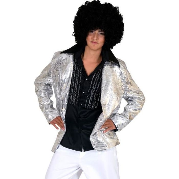 Veste disco argent à sequins luxe homme : Deguise-toi, achat de