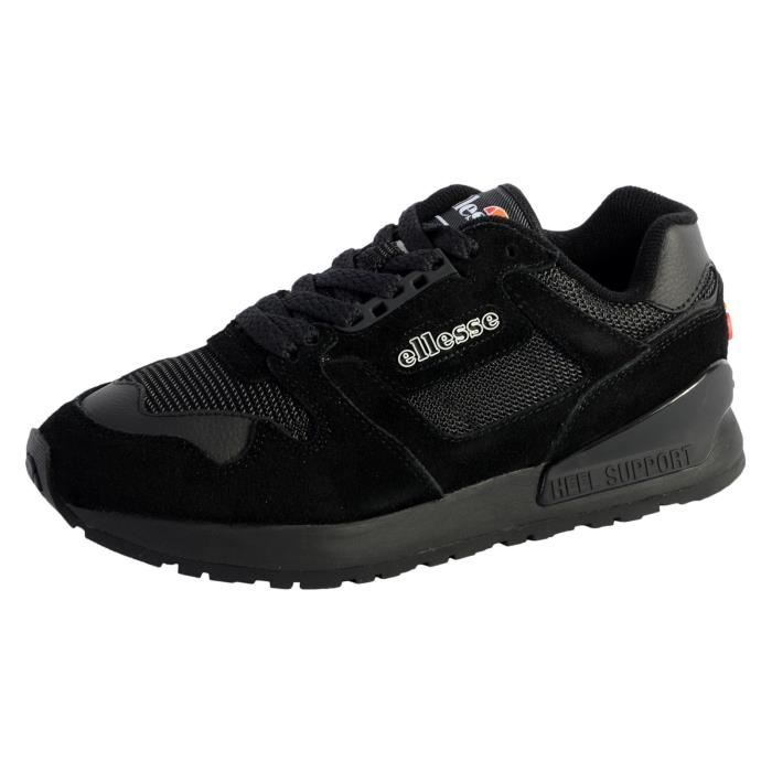 Basket Ellesse ELLESSE 147 Suede Cuir Black Black Femme A lacets Rond Black black Cdiscount Chaussures