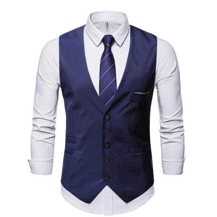 Gilet sans manche sales homme col v