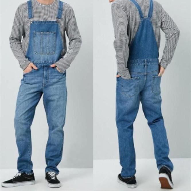 Salopette pour homme en jean avec poche streetwear Bleu ZP Bleu Cdiscount Pret a Porter