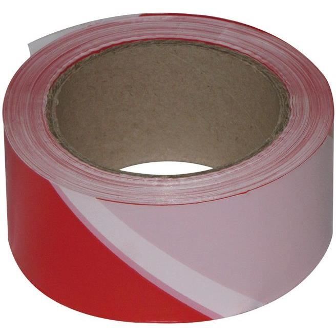 Ruban de chantier - NOVAP - haute résistance - 100 m x 50 mm - rouge et blanc