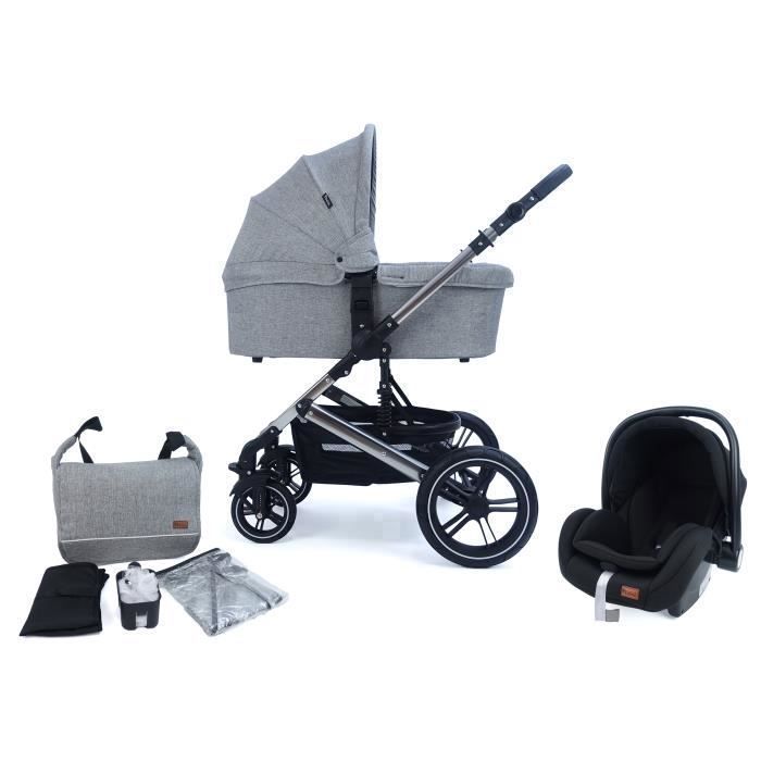 Poussette trio 4 roues on sale