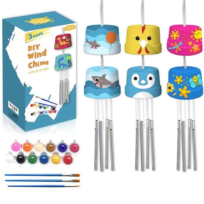 SRIZIAN Kit Bricolage Carillon à Vent Licorne En Bois – 9 Pièces à Peindre – Activité Manuelle Créative – Décoration Anniversaire