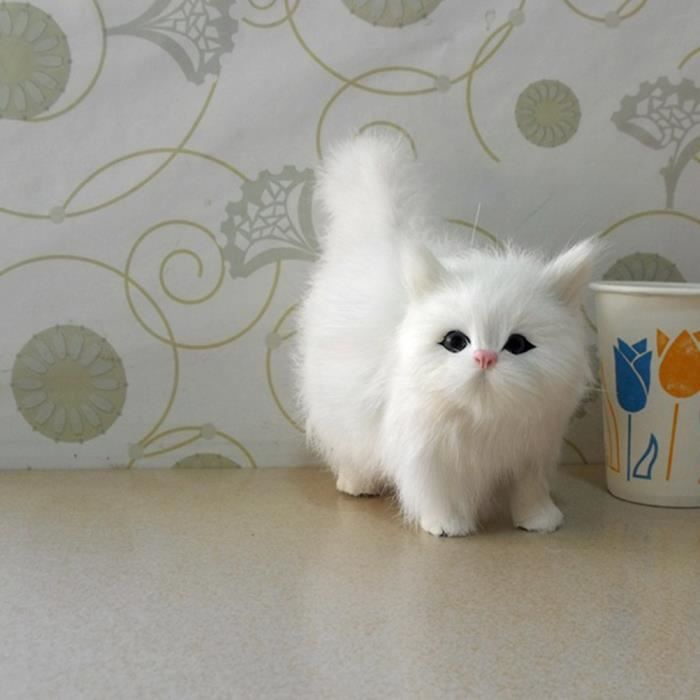 Jouet en peluche pour chat SALALIS Chat pelucheux blanc