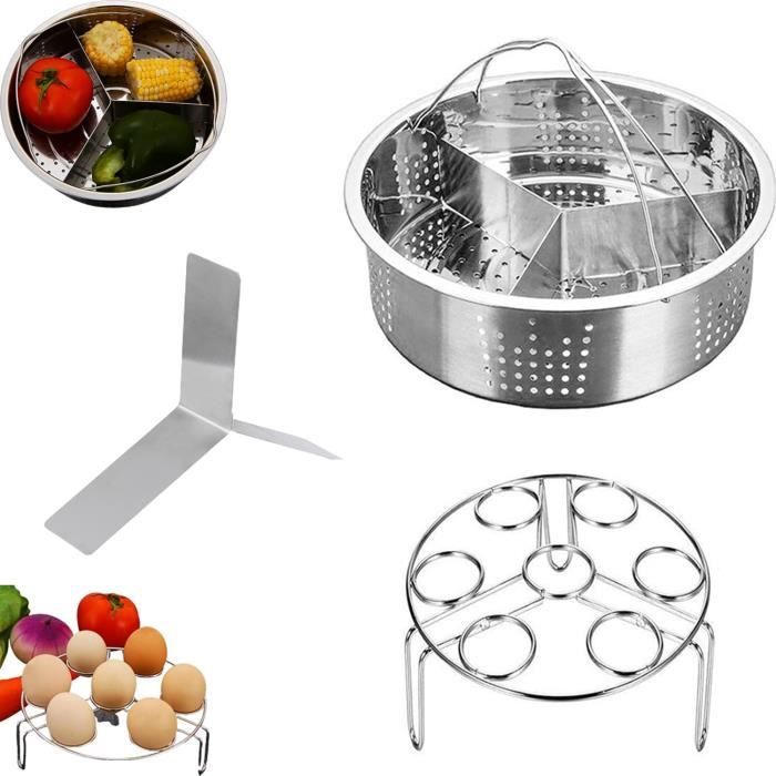 Support Vapeur En Inox Pour Autocuiseur Ou Wok - 16,7x12,5x5,4cm, Trépied Stable, Facile à Nettoyer