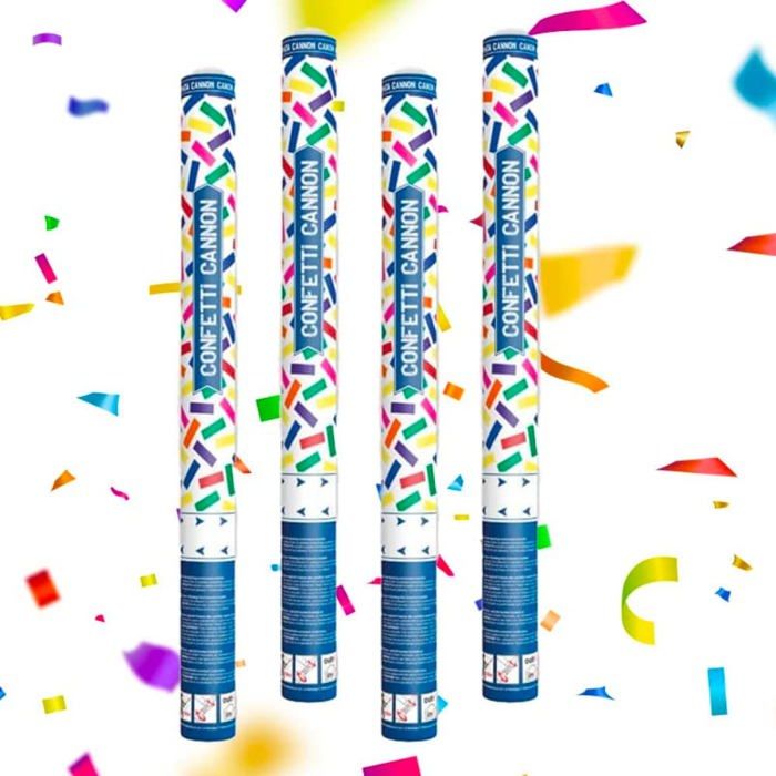 Canon à Confettis Argent 80 Cm - Lot De 4 - Portée 10 Mètres Pour Mariage, Anniversaire, Fête - 6