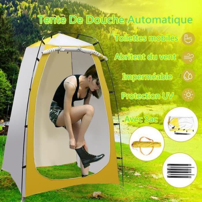 TENTE DE DOUCHE Tente De Douche Automatique Pop Up Camping Pêche Plage Toilette Avec Sac 190x120x120cm imperméable anti UV