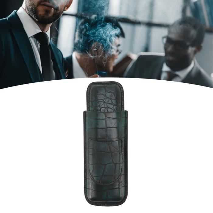 Étui à Cigares 3 Places En Cuir Artificiel - Léger, Doux, Avec Poche Pour Coupe-cigare, Pour Voyage