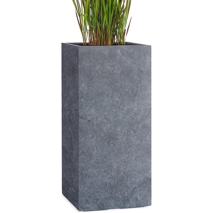 Vase Funéraire 26x11,5 Cm Gris Foncé - Résistant Au Gel - Pour Cimetière, Tombe - Avec Piquet De Fixation