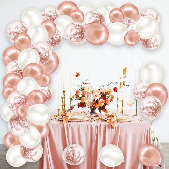 Kit D'Arche De Ballons Rose Doré Avec Ballons Rose Poudré De 45,7 Cm