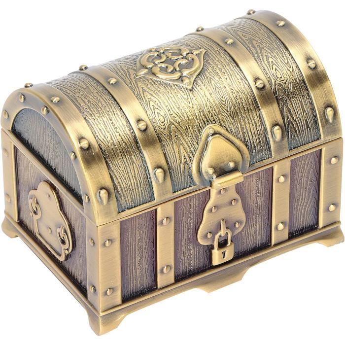 Boîte à Bijoux Vintage En Bois – Avec Serrure, Décoration Ancienne, Rangement Bagues, Bracelets, Souvenirs