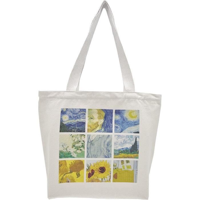 Sac Fourre-tout En Toile Motif Chien - Réutilisable, Lavable, Bandoulière, Pour Courses Ou Plage - 4