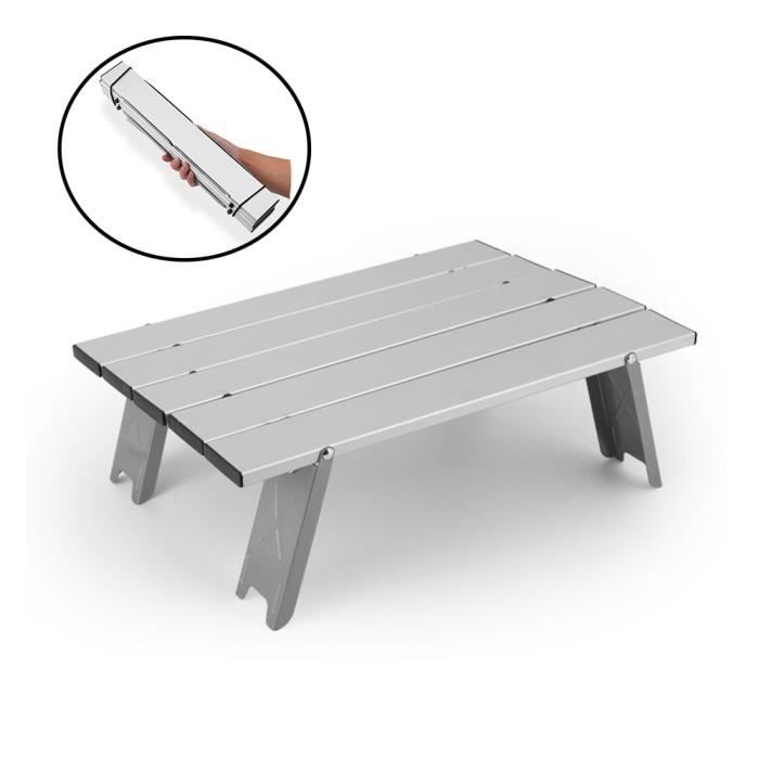 Table De Camping Pliable Ultralégère En Aluminium - 60x40 Cm - Pour Pique-nique, Voyage