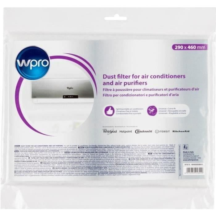 Wpro AFI016 Filtre à poussière universel pour climatiseurs et purificateur d'air